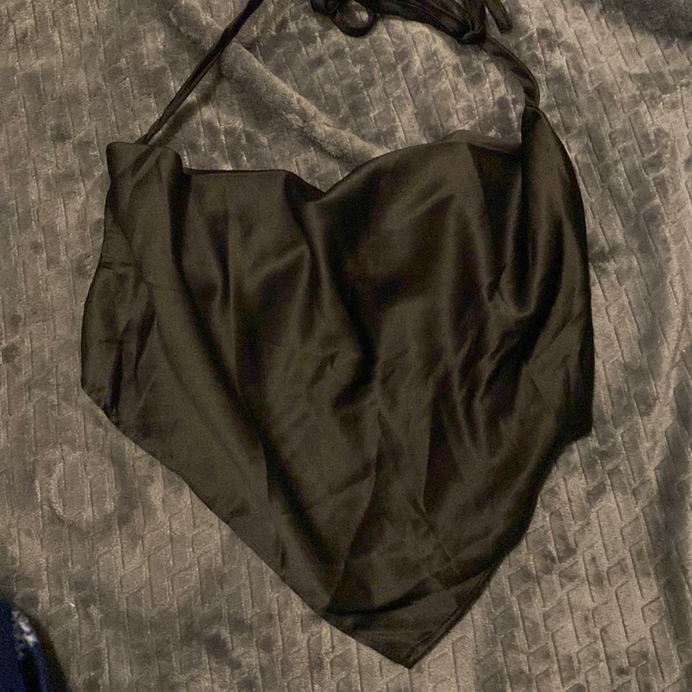 Silk open back crop top